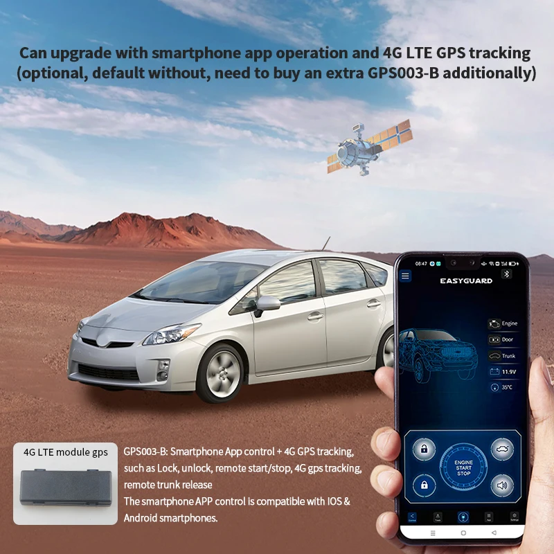 EASYGUARD Semi Plug Play Factory Key Remote Starter Device Fit For Toyota prius & Lexus CT-200H with OEM Start Button Auto Gear