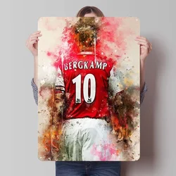 Dennis Bergkamp Sport Metal Poster Outdoor Decors Vintage Metal Sign Tin Sign for Wall Art Decoration Club America House Decor