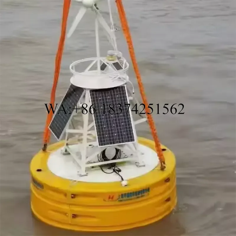 Wmwmnu Factory Customizable Polyethylene Smart Buoy Monitoring System with Solar Panels for Data Collection Marine Supplies