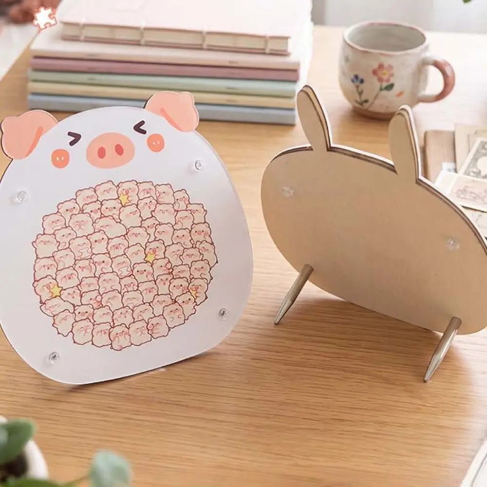 Brain Burning Little Rabbit Wooden Puzzle Little Lamb Animal Puzzle Penguin Jigsaw DIY Assembly Colored Unique Irregular Puzzle