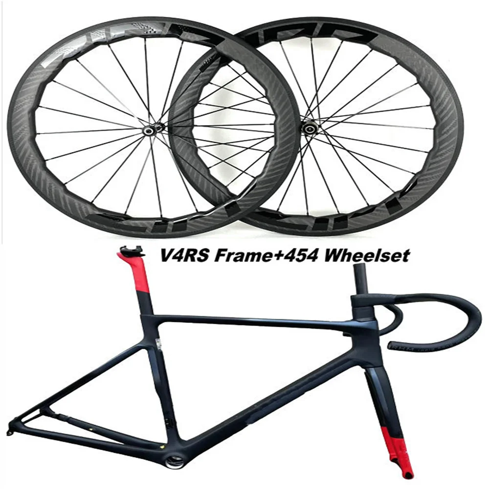 20 Colors V4RS Carbon Frameset Road Bike Frames With Handlebar and 454 Carbon Wheelset