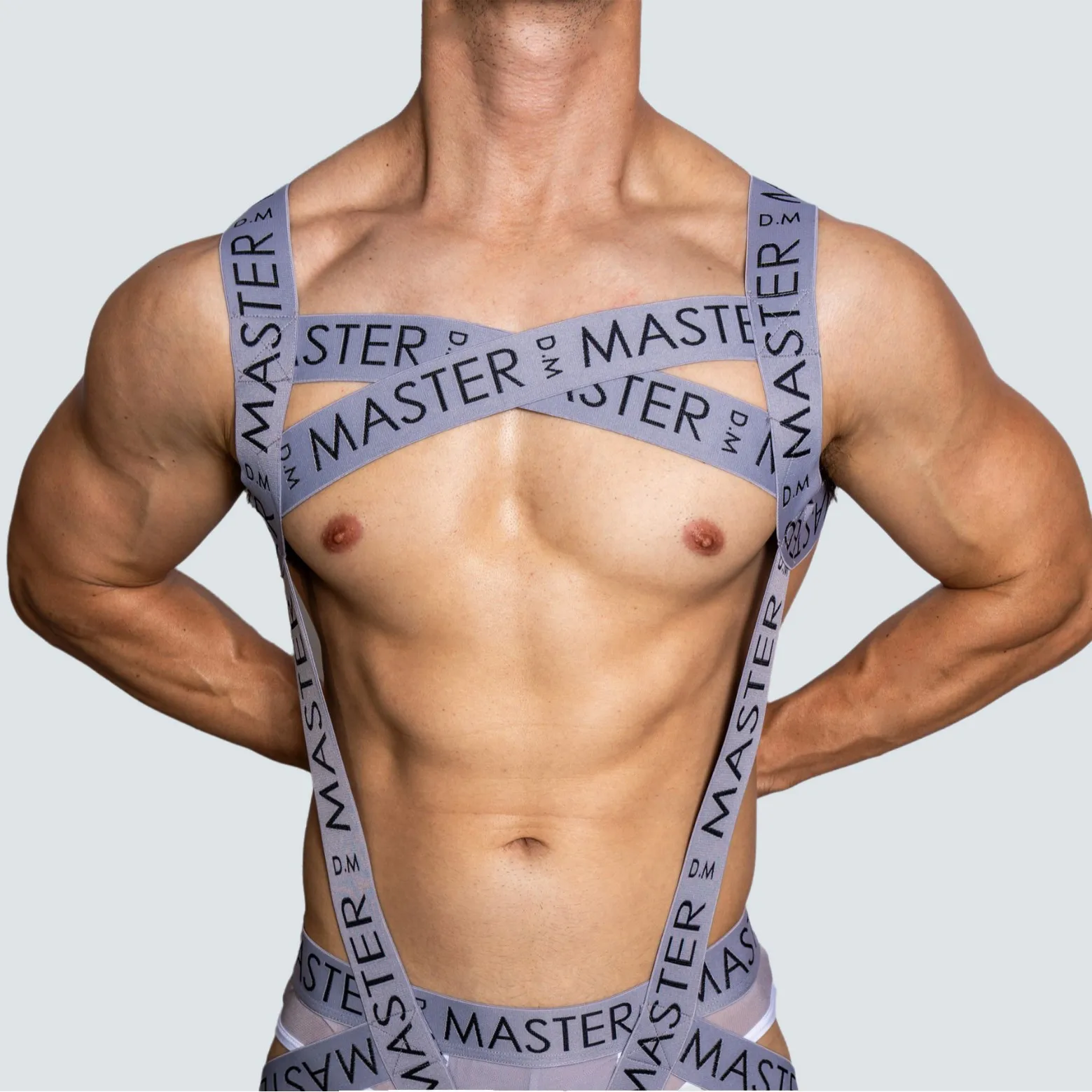 Designer Temptation Men's Thong Letter Print Hollow G-string Male Harness Chest Shoulder Straps Underwear for Party