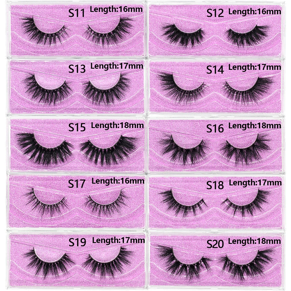 Großhandel Nerzwimpern 3D Flauschige Wispy 12mm-20mm Wimpern Natürliche Weiche Flauschige Falsche Wimpern 500 Stile Verfügbar – Detail 20