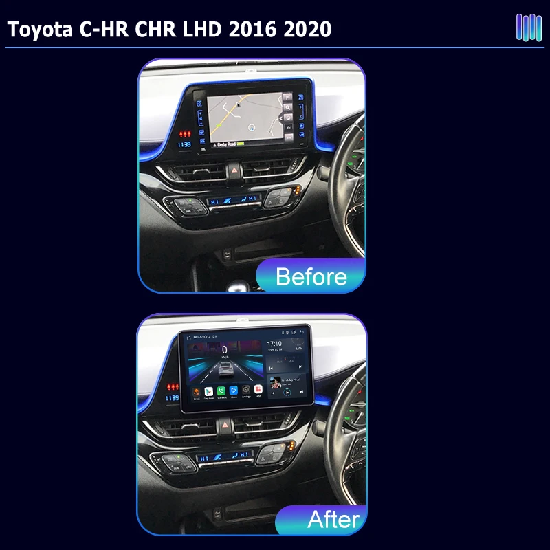 AI VOICE roadivox Android car radio for Toyota C-HR CHR RHD 2016 2020 stereo GPS Navigation video Multimedia Player tape