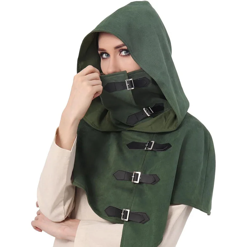 

Однотонный костюм для взрослых на Хэллоуин, плащ смерти, средневековый костюм с капюшоном, плащ из фильма, одежда для косплея, праздничная одежда