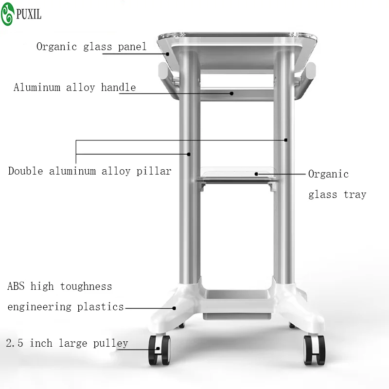 Beauty Instrument Trolley Desktop Rolling Trolley Multifunctional Dental Cart Acrylic Small Bubble Medical Cart