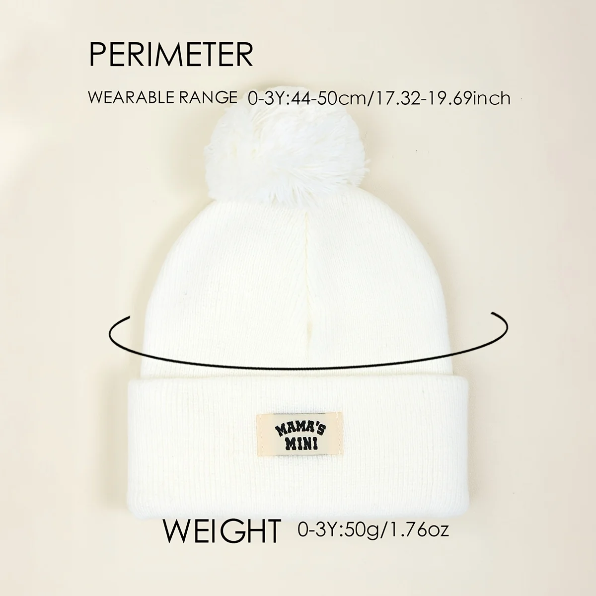 3-piece set of newborn boys' and girls' cloth mini single ball winter warm hat for infants and young children without eaves cap