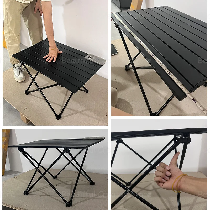 Ultralight Portable Folding Camping Table Roll Table Foldable Outdoor Table Dinner Desk Aluminum Alloy Tables For Garden Picnic