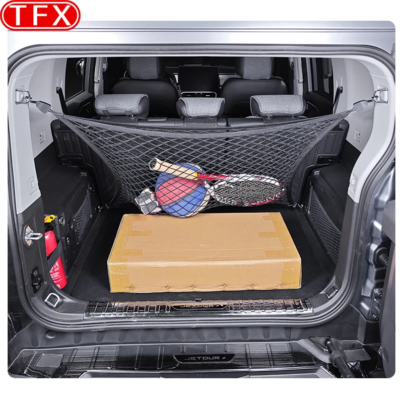 For Chery Jetour T2 2024 2023 Car Styling Trunk Storage Net Pocket Luggage Anti Slip Fixing Trunk Storage Net Auto accessories