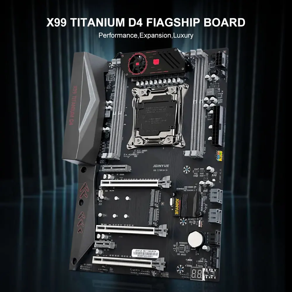 

Материнская плата JGINYUE X99 Intel LGA 2011-3 с поддержкой Xeon E5 V3 V4 DDR4 128 ГБ ECC M.2 NVME SATA Высококачественная X99 TITANIUM D4