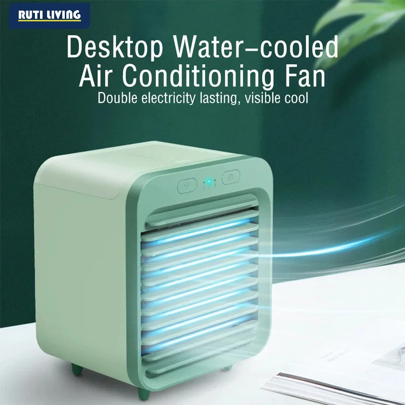 3 Gears Portable Air Conditioner Fan USB For Room Home Camping Desktop Humidifier Mini Cooling Fan LED Night Lamp Air Cooler