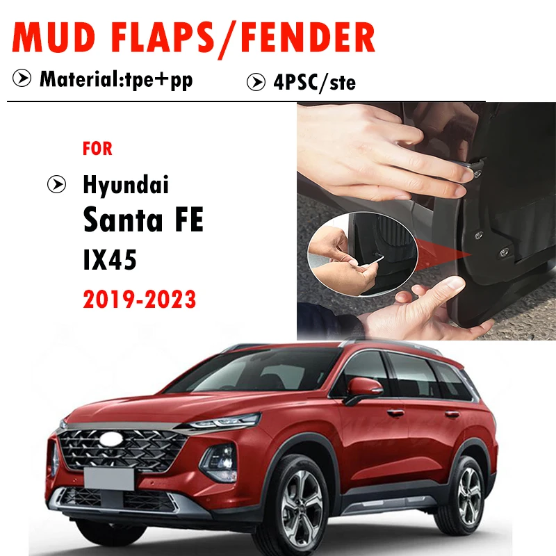 FOR Hyundai Santa FE IX45 Mudguard Fender Mud Flaps Guard Splash Mudflaps Car Accessories 4cps 2019 2020 2021 2022 2023