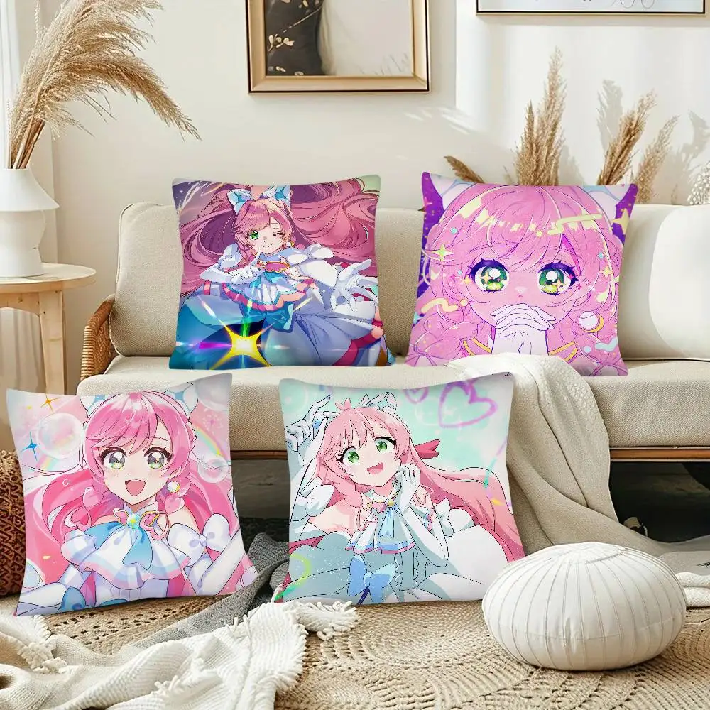 Anime Pretty Cure Series Cure Prism Pillow Case Fashion Square Pillowcase Bedroom Sofa Room Ins Decoration Leisure Cushion Cover