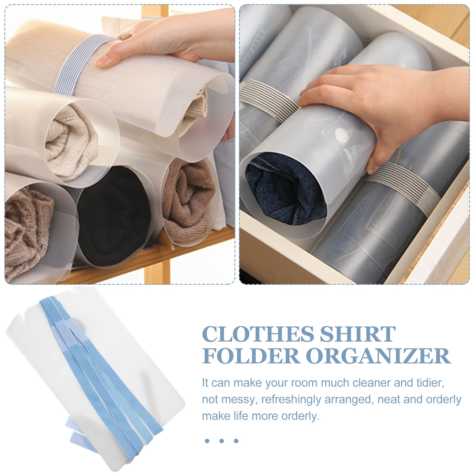 

10Pcs Clothes Shirt Folder Organizer T-Shirt Folding Board Plastic Laundry Tool Kids Friendly Neat Closet Shirt Folder