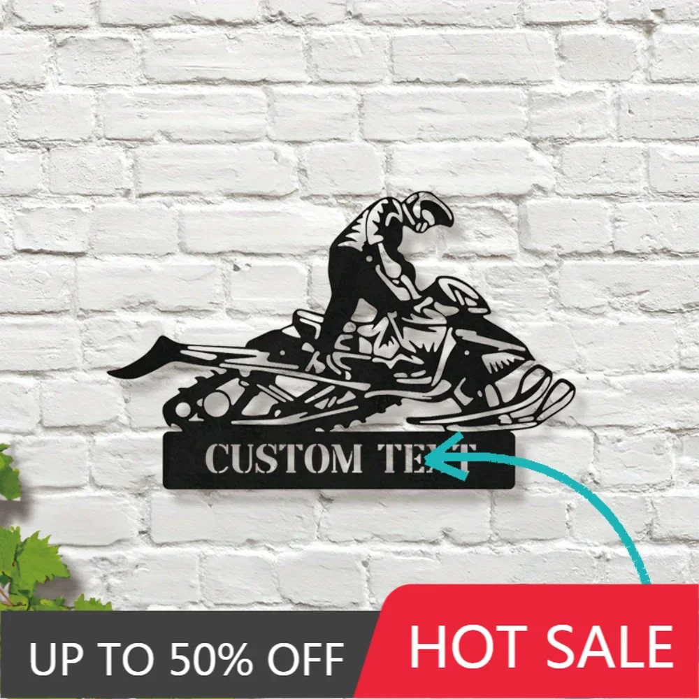 Iron Art Decorative Painting Distinctive Custom Laser-Cut Snowmobiler Metal Wall Decoration Personalized for Garage Outdoor Spac