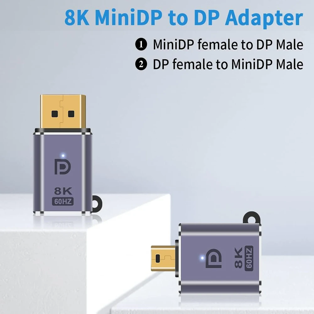 Connecteur d'extension bidirectionnel mâle vers femelle pour moniteur PC, adaptateur Mini DP vers DP, Displayport vers Mini Displayport, 8K @ 60Hz