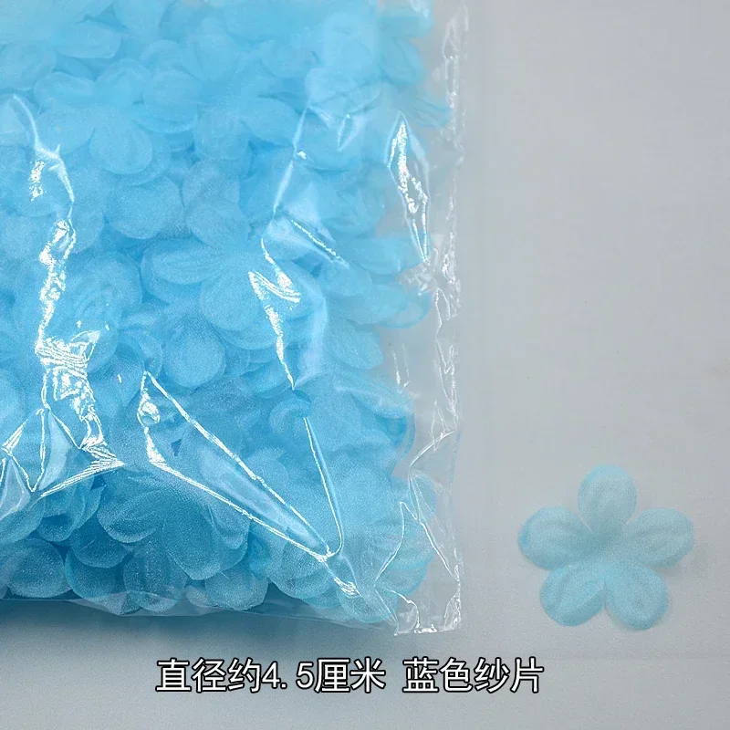 200PCS.Satin Organza Petals for Children\'s Clothing, Handmade DIY, 3D Flowers Veil, Wedding Dress, Decorative Materials, RS4150