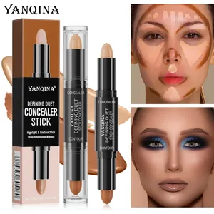 Contour Stick Duo, doppelter Poor -Highlight und Schattencreme, totale wasserdichte Abdeckung, natürliches Finishing -Make -up für alle SK 7 Hauptverkäufe Illuminator Creme - №1