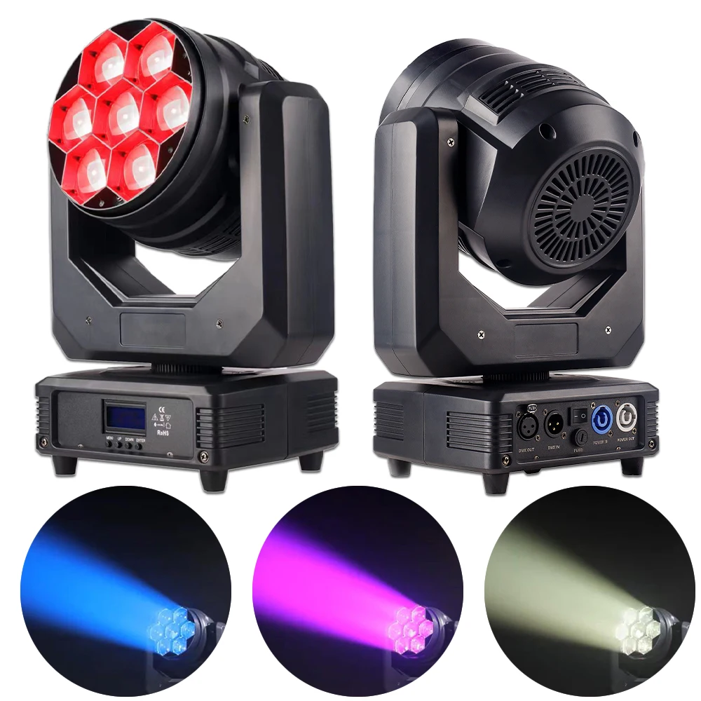 LED 7x40w Wash Zoom Beam Moving Head Light 4in1 RGBW Professional For Effect Stage For Disco DJ Music Party Club Dance