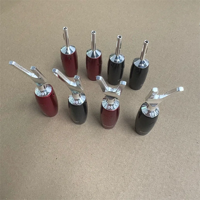 Adaptador de Audio HiFi serie 1000, Conector de pala de enchufe Banana plateado para enchufes de Cable de altavoz DIY