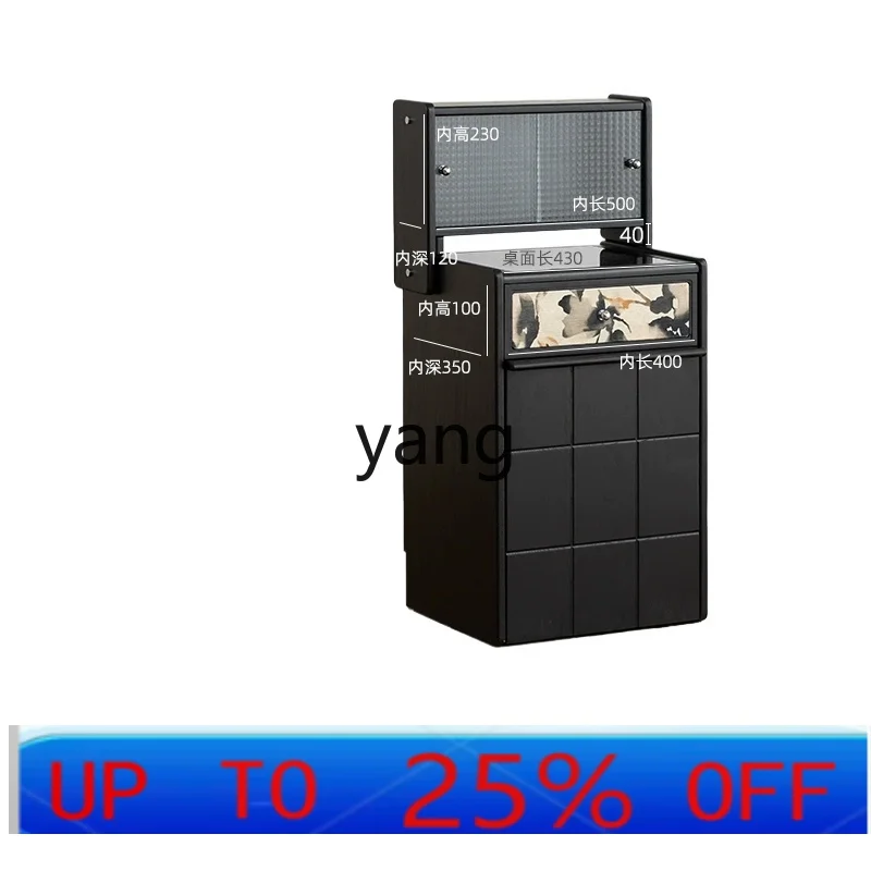 

LTT dresser bedroom red oak solid wood makeup table storage cabinet integrated with stool