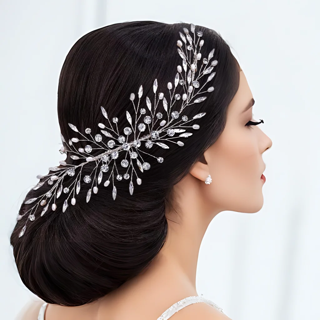 

Crystal Rhinestone Bridal Comb Handmade Wedding Hair Accessories Woman Headpiece Bride Comb Pearls Hair Clip for Party HP546