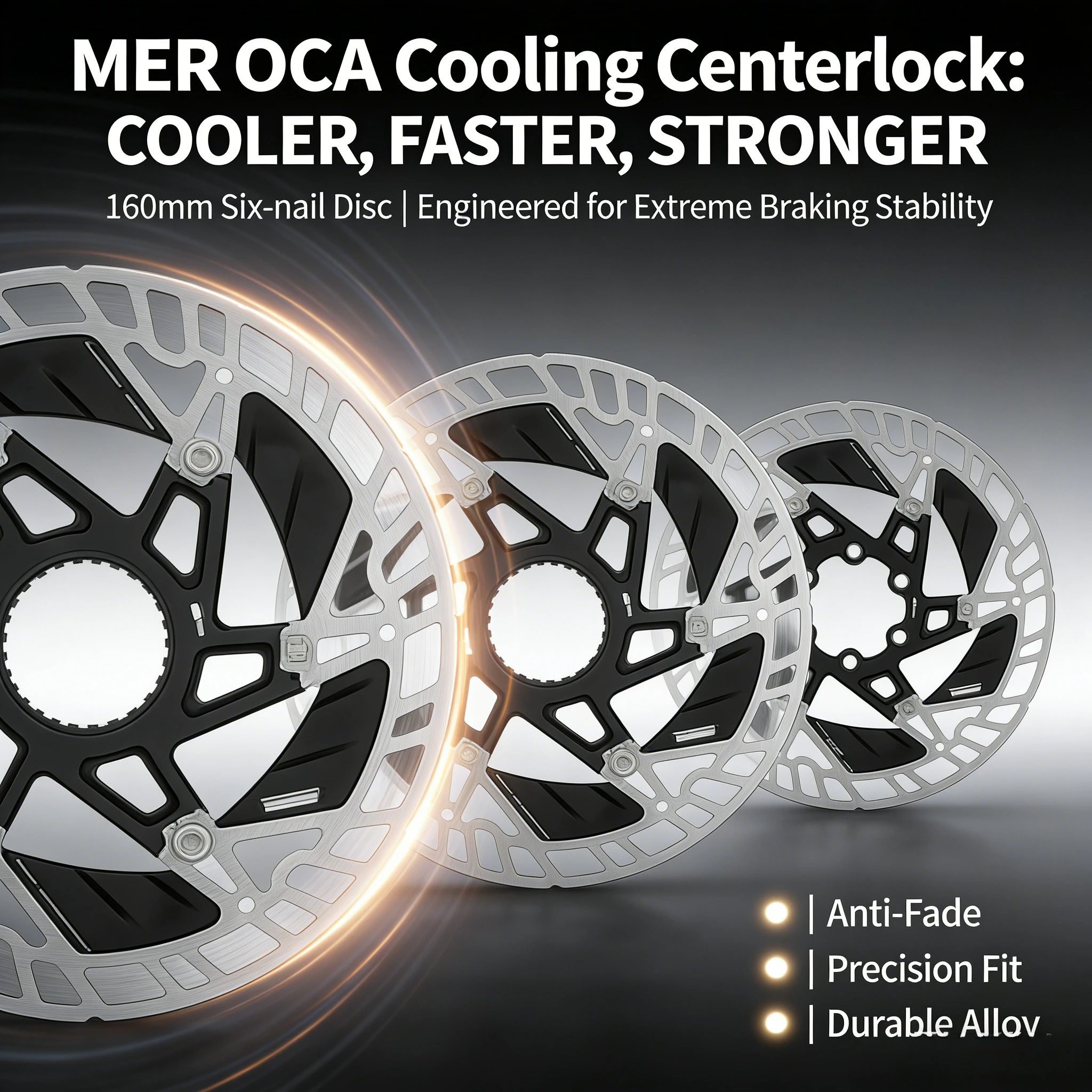 

QUAD LOCK Ultralight Bicycle Brake Rotor 160mm Diameter Hollow Out 6-Bolt/Central Lock Brake Disc Used for SHIMANO/SRAM Brake