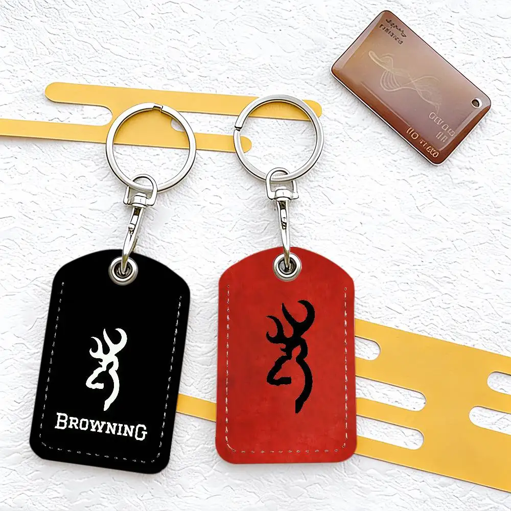 Porta-cartões com logotipo Gun B-Browning, adequado para acesso a bancos, bibliotecas, estacionamentos, ônibus, metrô e chaveiros.
