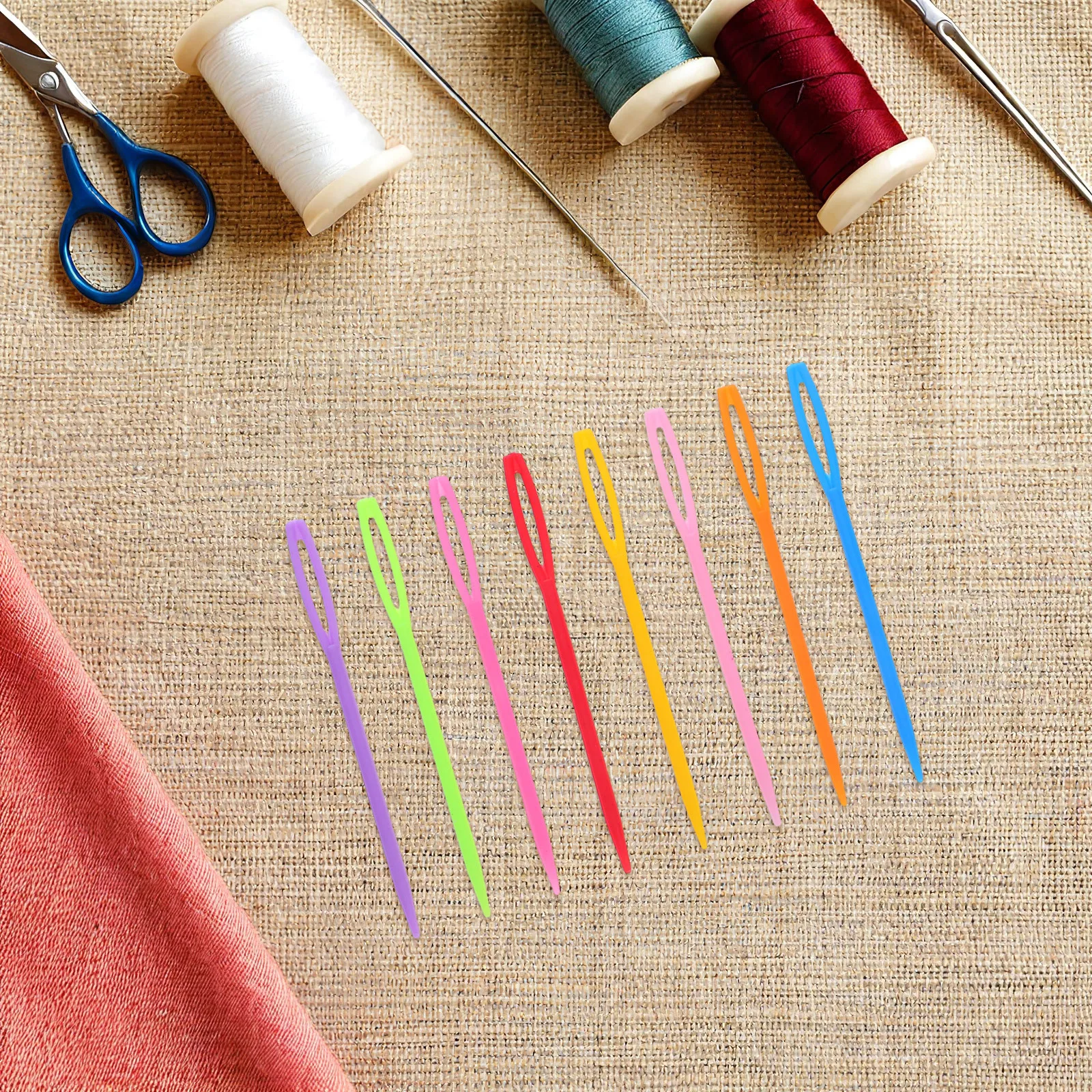 

2000Pcs 7cm Colorful Plastic Large-Eye Sewing Needles for Yarn Darning Weaving Easy Threading Travel Friendly Large Yarn Needle