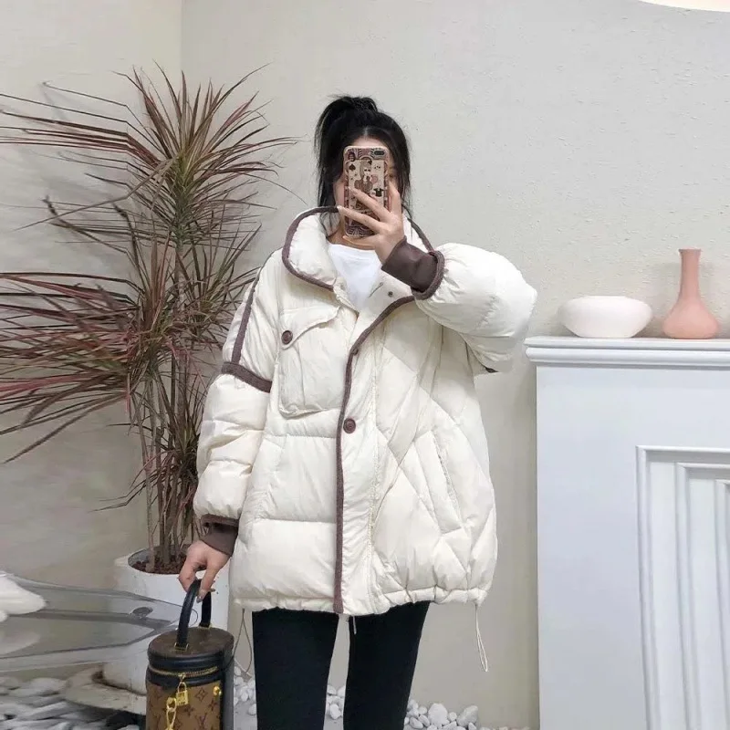 Piumino invernale da donna nuovo per pendolari Giacca ampia con giunture antivento
