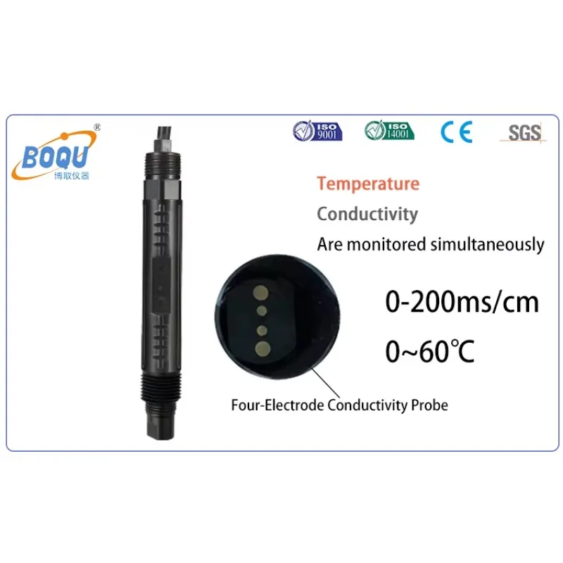 

NEW BOQU Large Range Titanium Alloy Four-electrode Online Conductivity EC Sensor