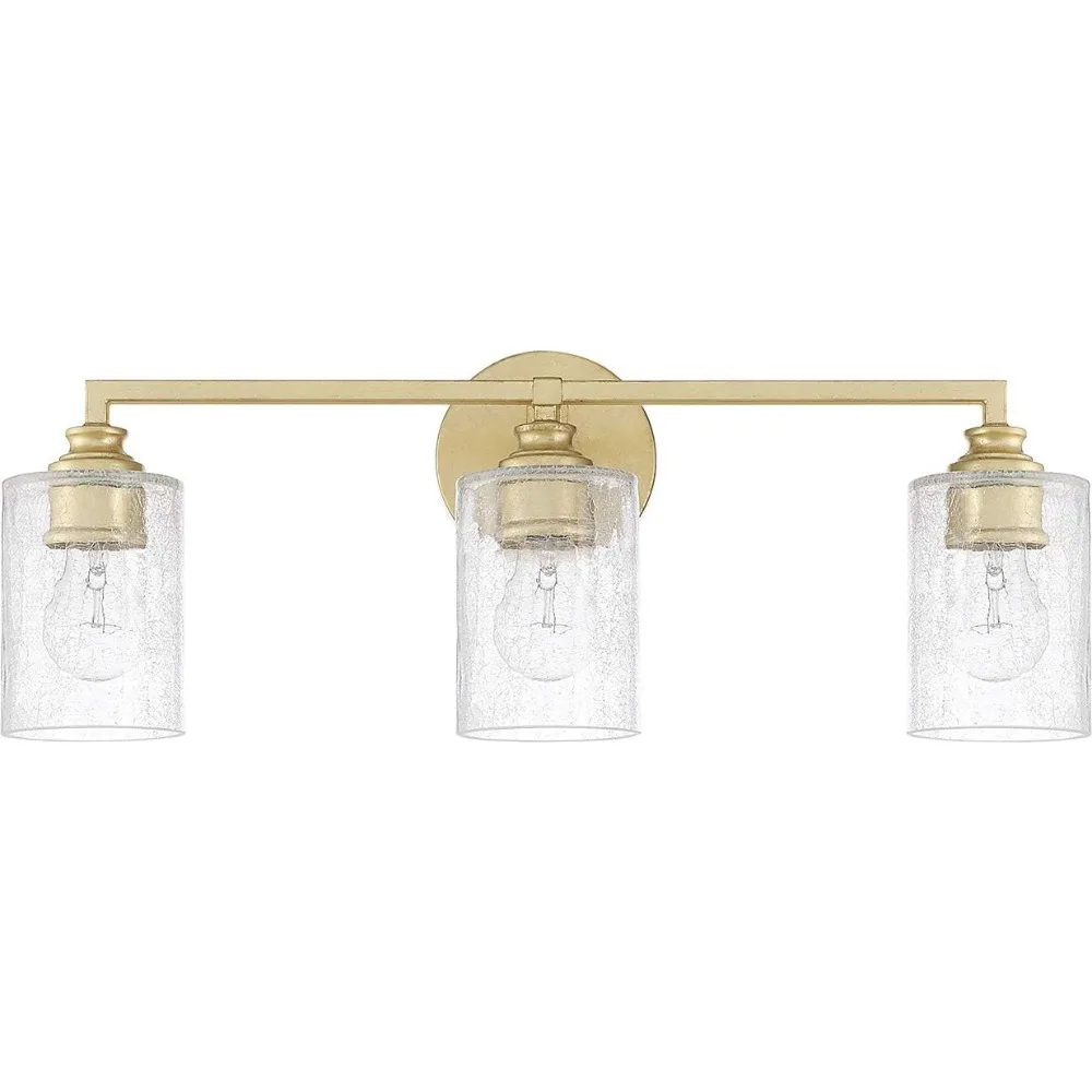 Lighting Iced Glass Bath Vanity Wall Mount, 3-Light 300 Total Watts, 9