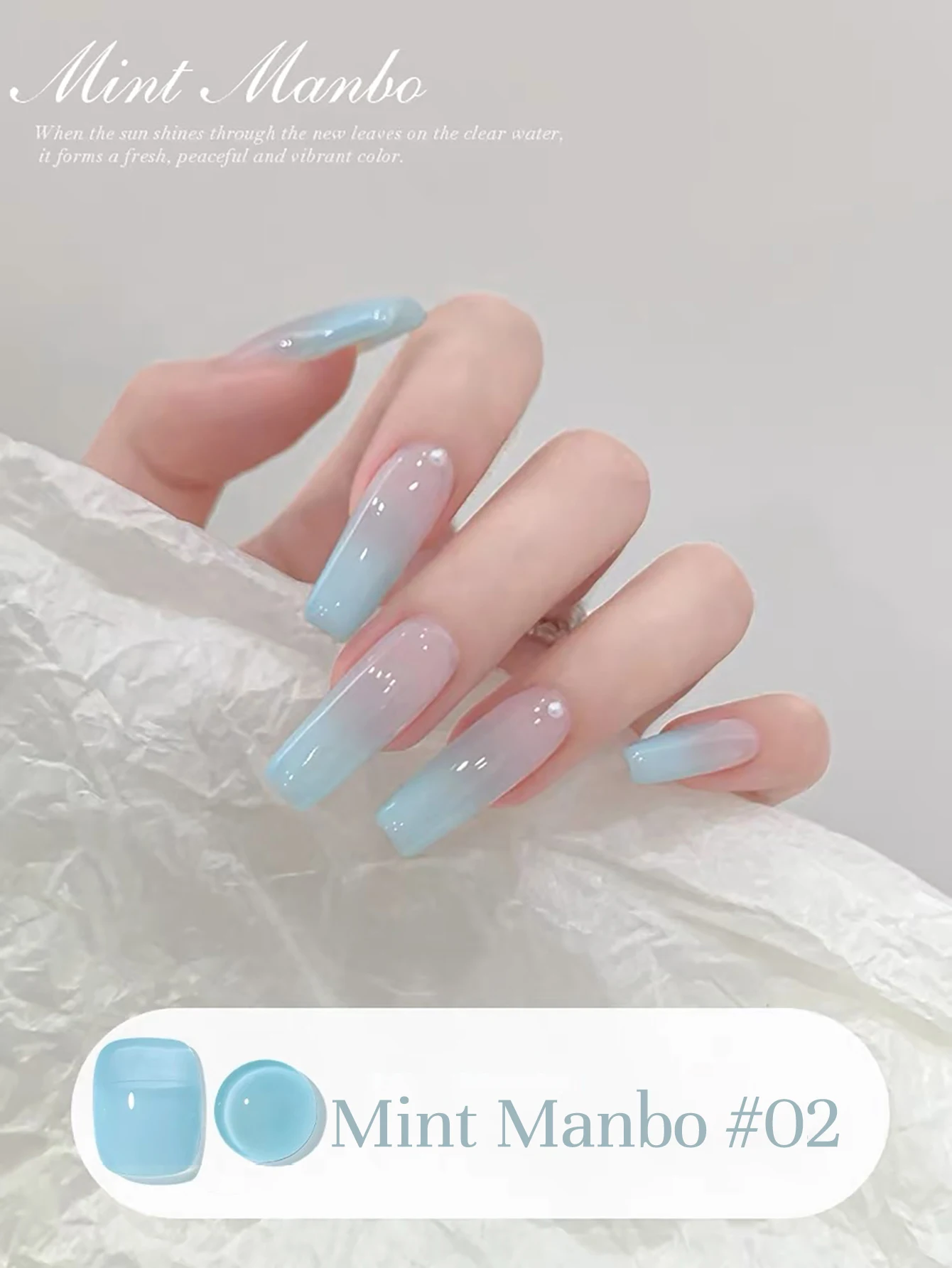 1-6pcs WS Ice Tranparent Mint Manbo Gel Nail Polish Sunmmer Refreshing Nail Art 2025 New Whitening Nail Supplies Green Nails