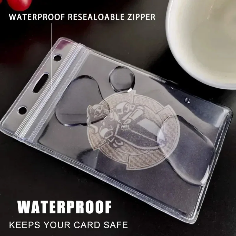 Transparent Vinyl Plastic ID Card Protector Case Bank Credit Card Protector ID Card Badge Holders Waterproof Storage Case
