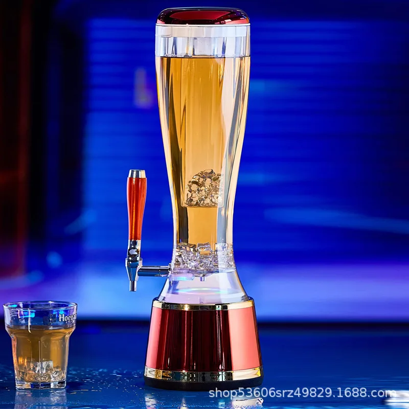 Wine cannon wheat cup with rechargeable colorful lights 3 liters beer and wine set commercial ktv bar beverage bucket Coke