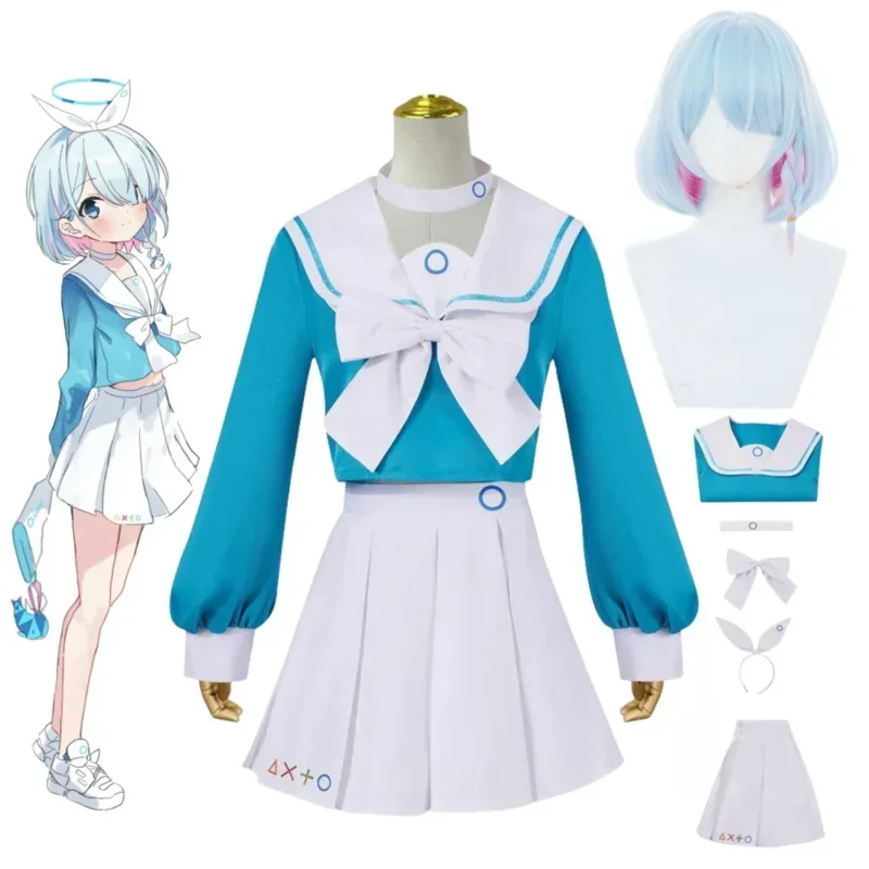 

Anime Blue Archive Arona Cosplay Costume Women Uniform Outfit Wig Sets Halloween For Woman Clothes