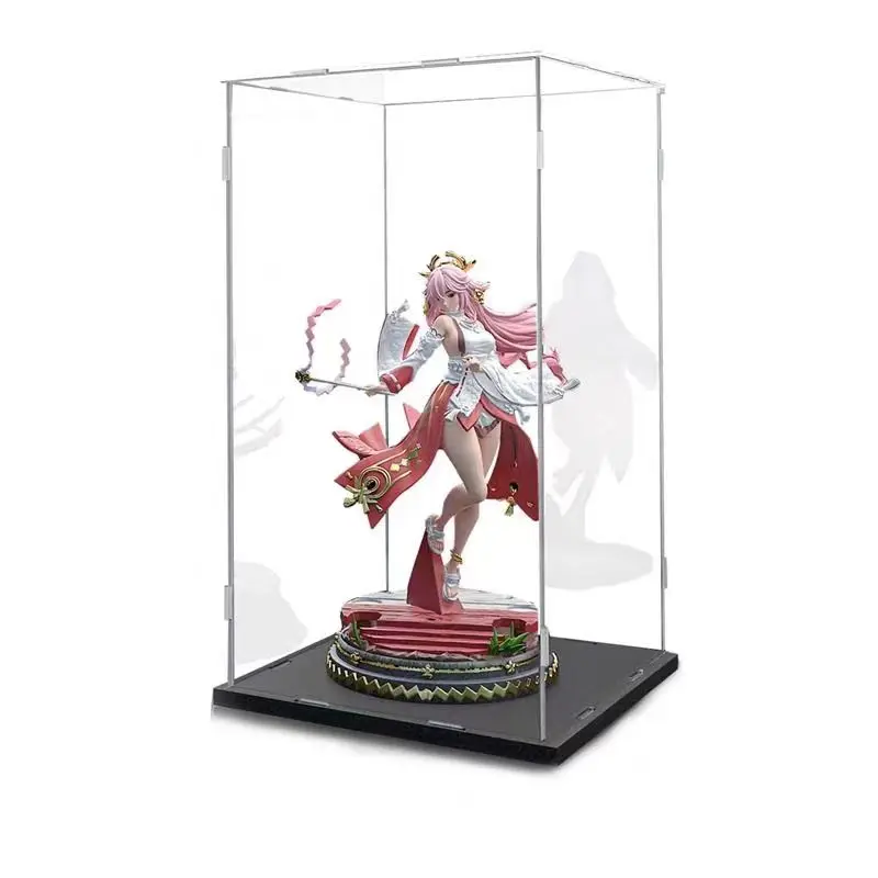 

Clear Acrylic Display Cabinet with Door for Collection, Assemble Acrylic Display Box for Action Figures, Car Models Showcase