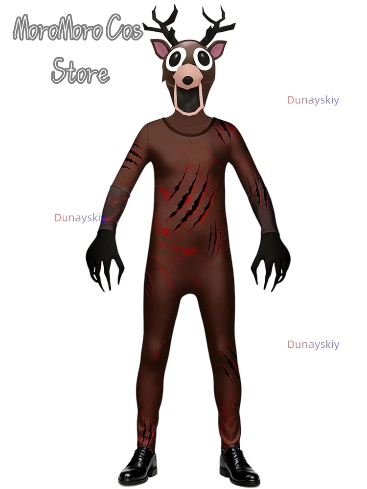 Straszny kostium na Halloween dla dziecka Gra 99-noc na leśnym polu Kostium cosplay jelenia Koszmarowy potwór JELONEK Urodziny 할로윈 의상