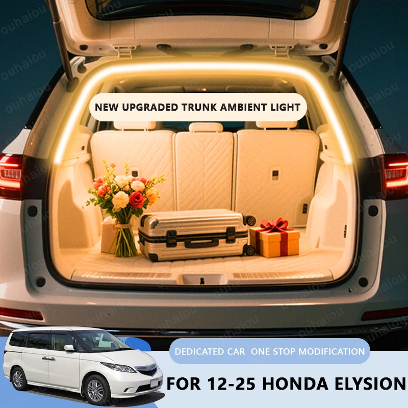 

FOR 12-25 HONDA ELYSION trunk light modification light Atmosphere lights White warm white Rear Trunk LED Light Bar