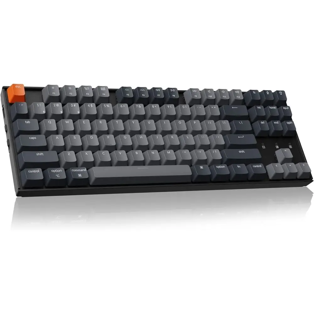 Mechanical Tenkeyless Keyboard with White Backlight, Bluetooth & Multitasking, USB-C Wired, Brown Switch for Windows