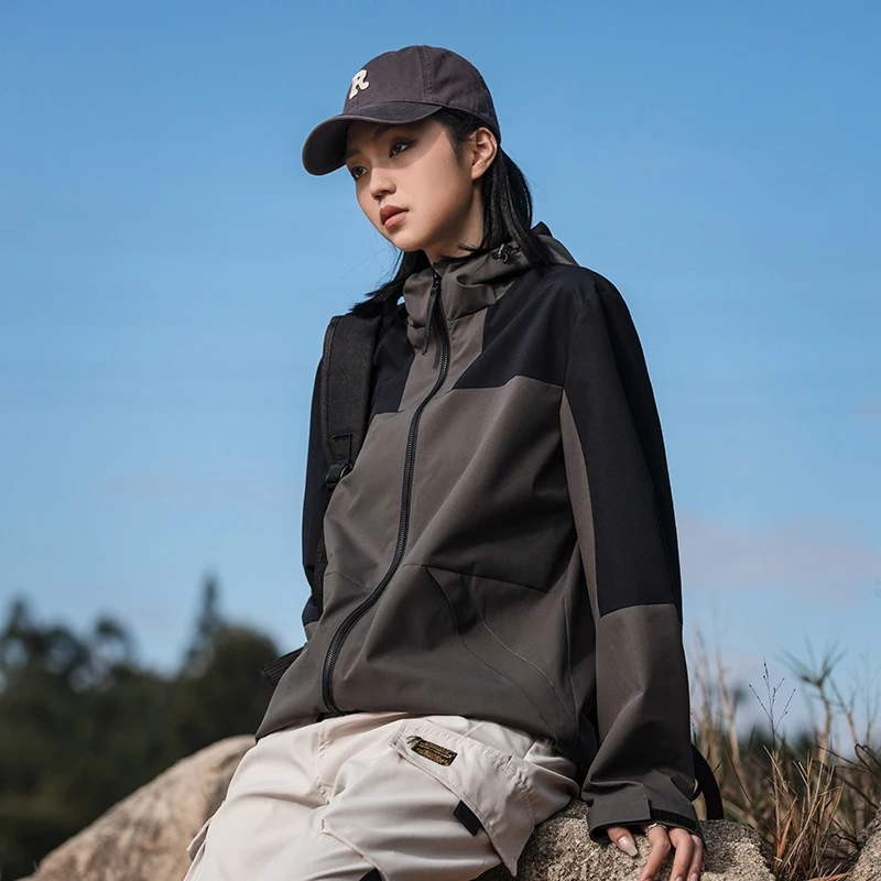 Waterproof Rain Jacket Unisex Outdoor Trekking Windbreaker Windproof Breathable Mountaineering Coat for Spring Fall S-4XL