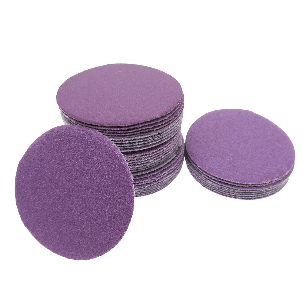 50Pcs 2Inch Sanding Discs 60-10000Grit Hook and Loop Aluminum Oxide Sandpaper 50mm Wet Dry Polish for Wood Metal Paint Finishing