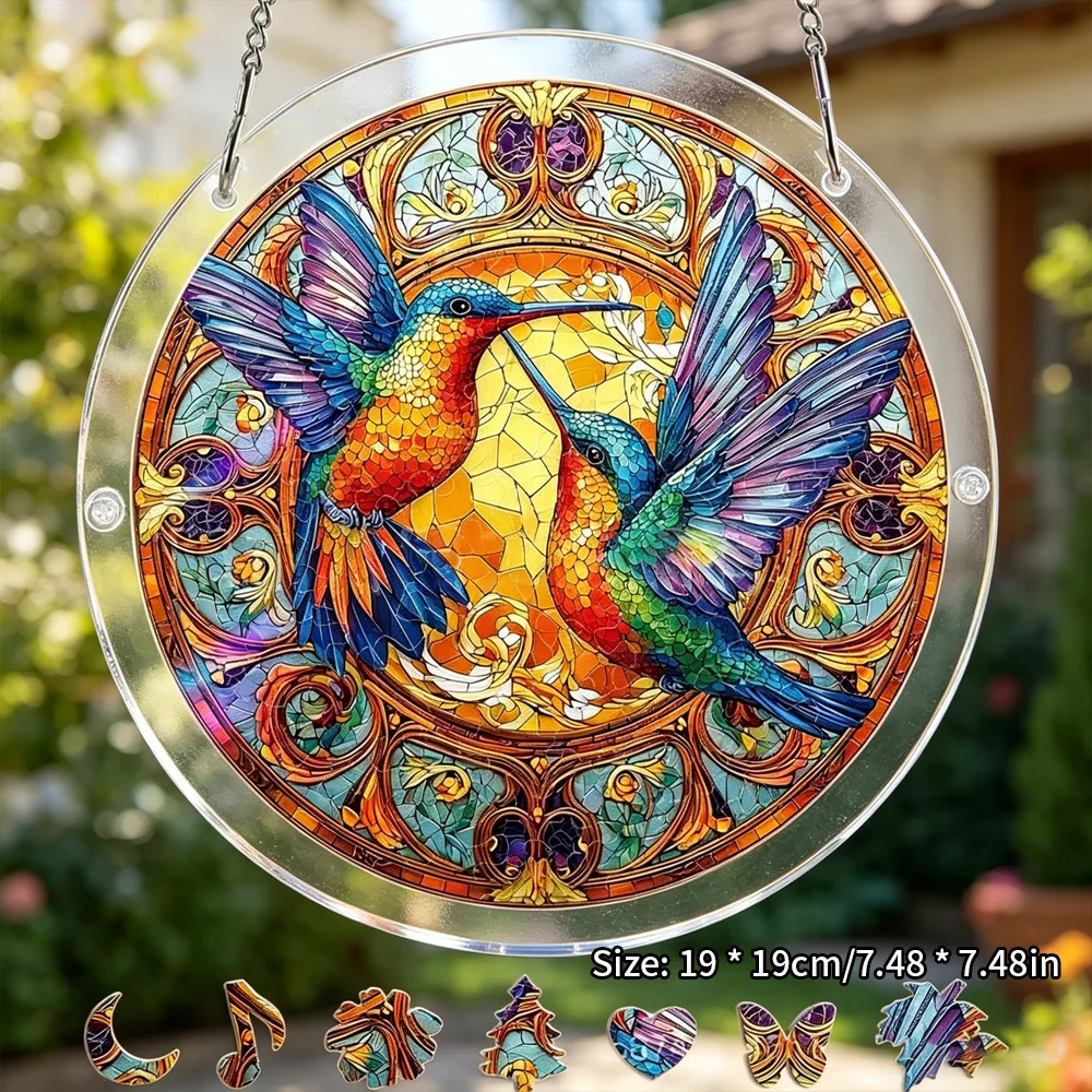 DIY Acrylic Puzzle Suncatcher Window Hanger Aesthetic Home Indoor Decor Gift - view 5