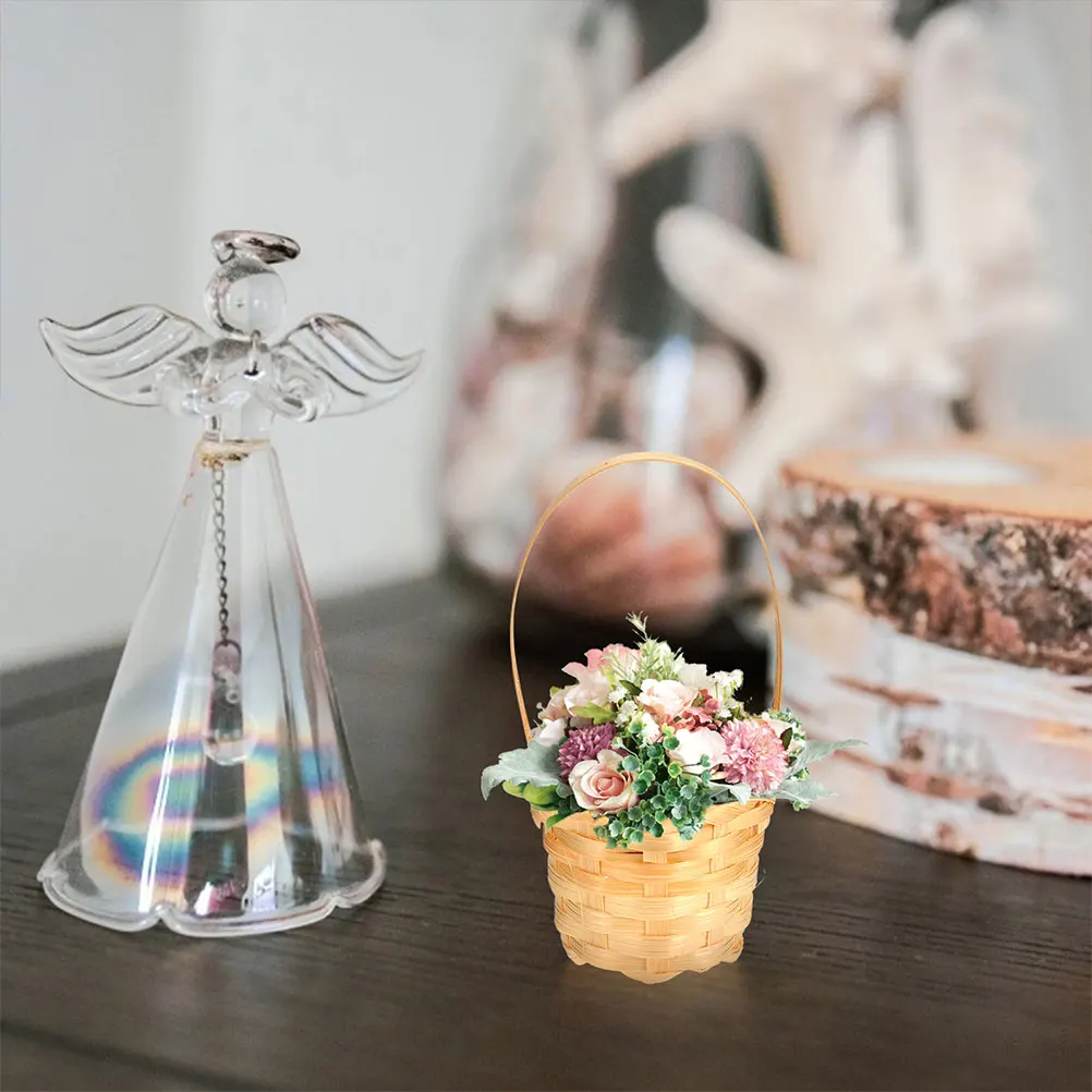 

5pcs Mini Mini Woven Basket Handmade Storage Home Decor Wedding Hand Woven Flower Basket Party Gifts Lightweight
