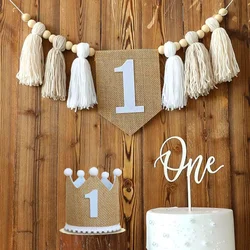 1st Birthday High Chair Banner Boho Home Decor for Girl Boy Baby Room Decoration Nursery Banner First Birthday Party Decoration