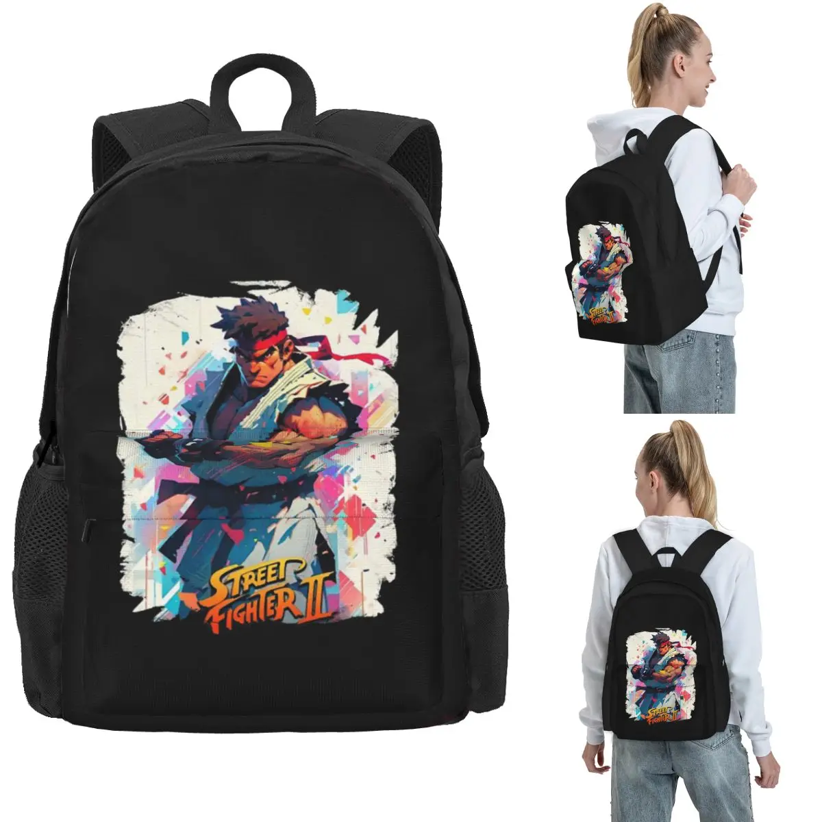 Defeated Portraits Super Street Fighter  Backpack Hot Sale Daypack Large Capacity Kids BookBag School Bag