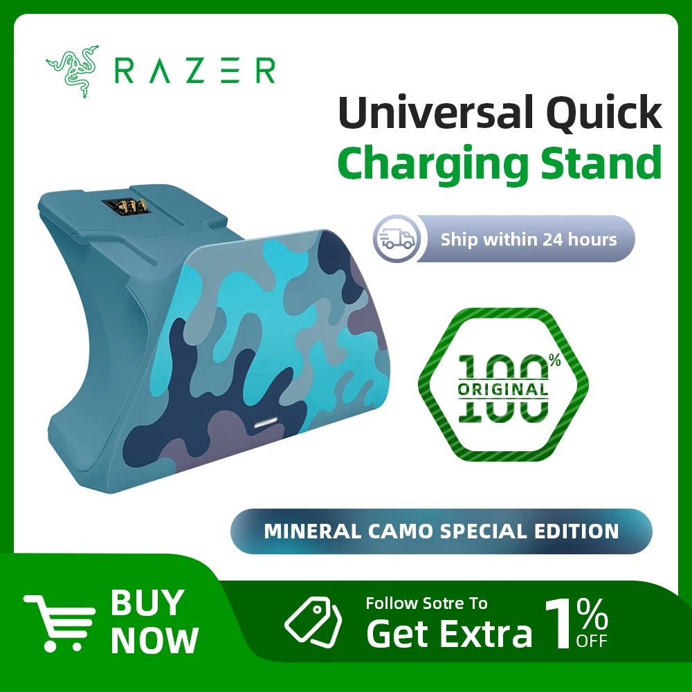 عمود شحن سريع عالمي من Razer لسلسلة Xbox X S مغناطيسية آمنة للشحن المعدنية