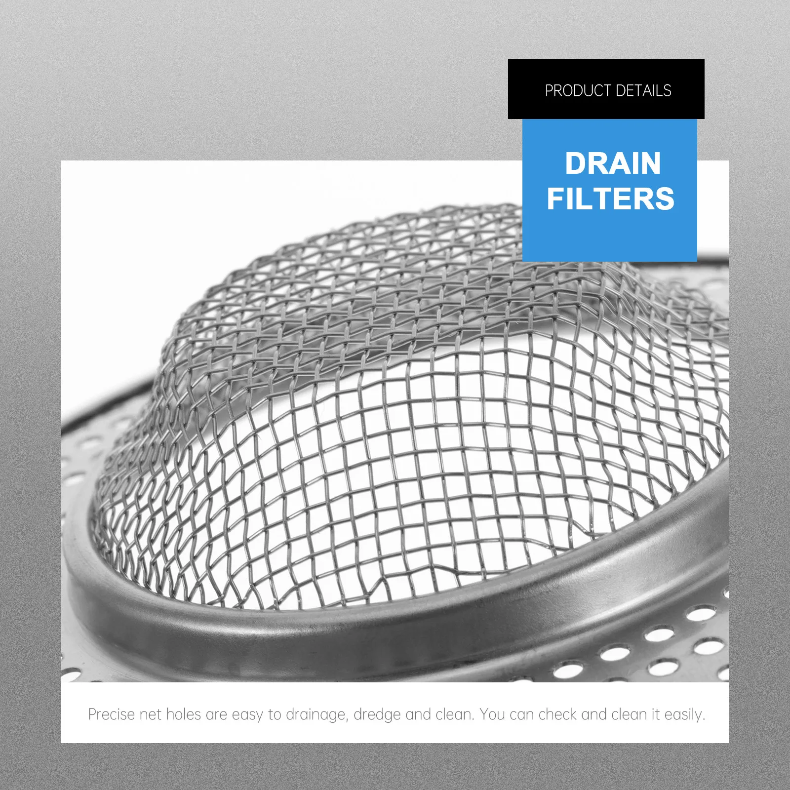 

Фильтр-сетка из нержавеющей стали для слива в душе, уловитель волос для ванной и кухни, крышка-сетка для напольного слива, нержавеющая, легко чистится