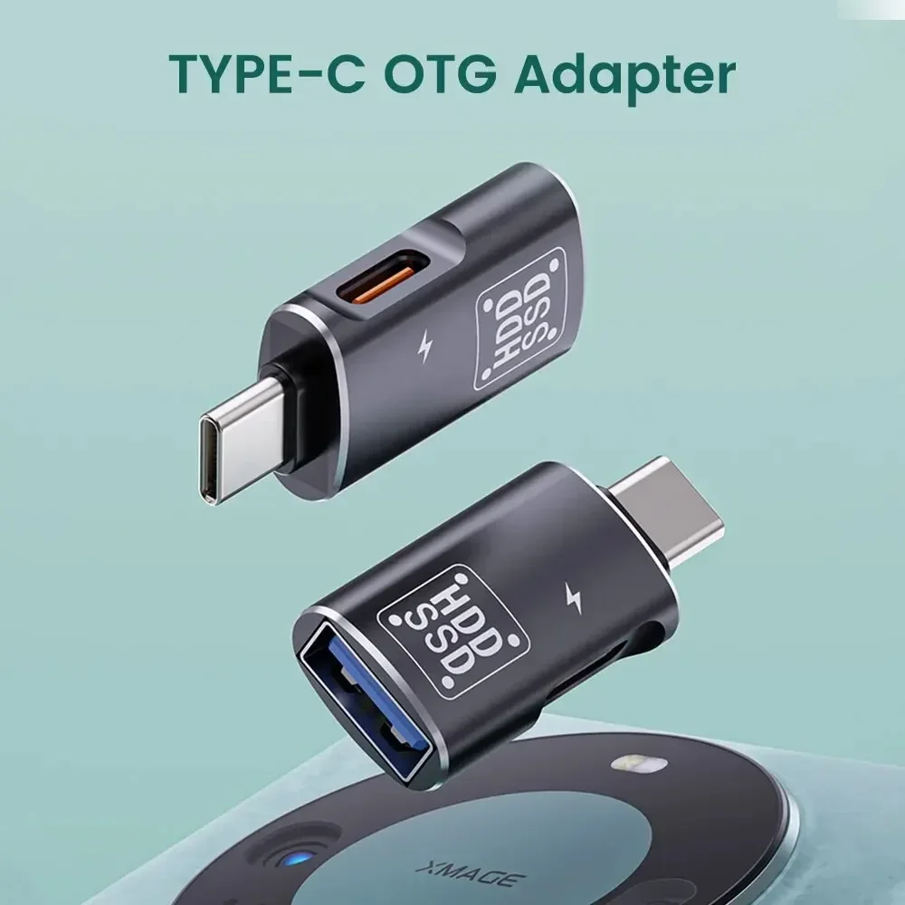USB C OTG Adapter 2 in 1, Type C Male to USB & Type C Female Fast Charging Data Sync Converter for Smartphone cable saver - Detail 1