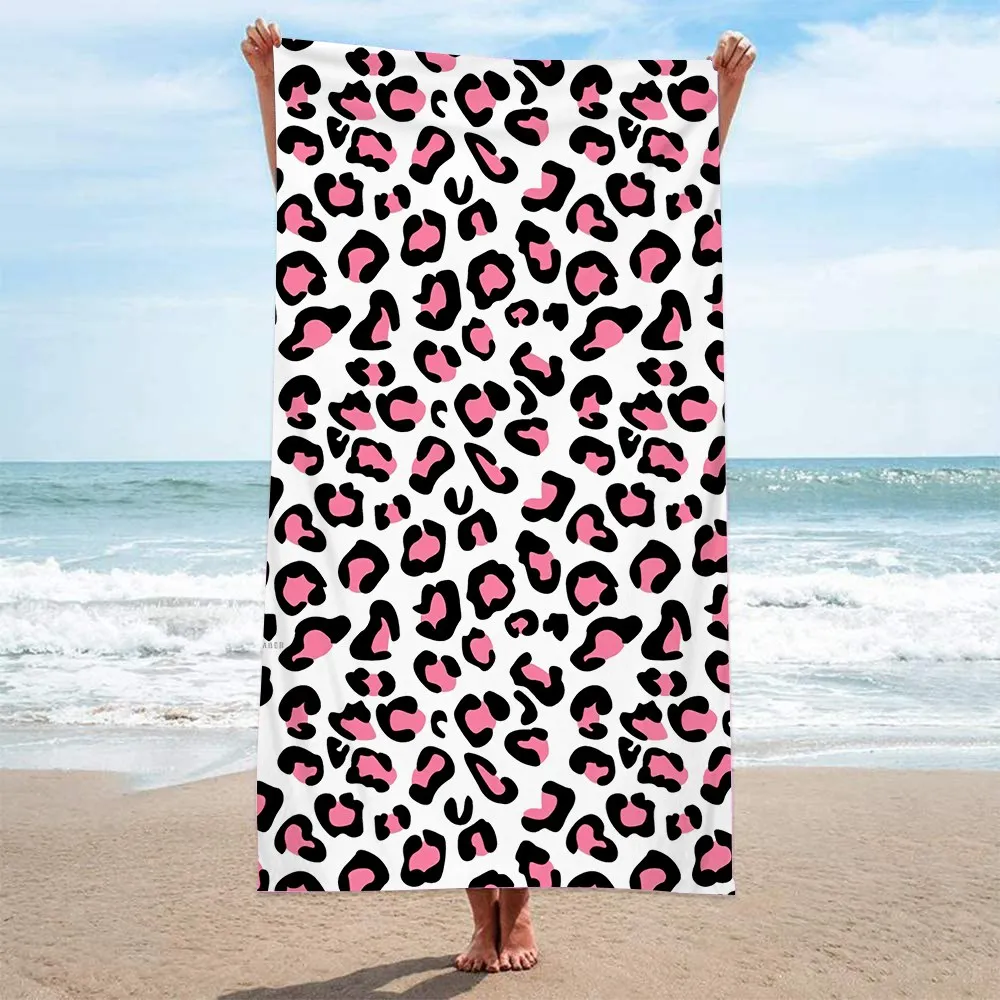 

Fashionable Leopard Print Beach Towel,Gold,Pink,Large,Sports Gym,Swim,Surf Club,Holiday, Birthday Gift,Drop Shipping, Wholesale